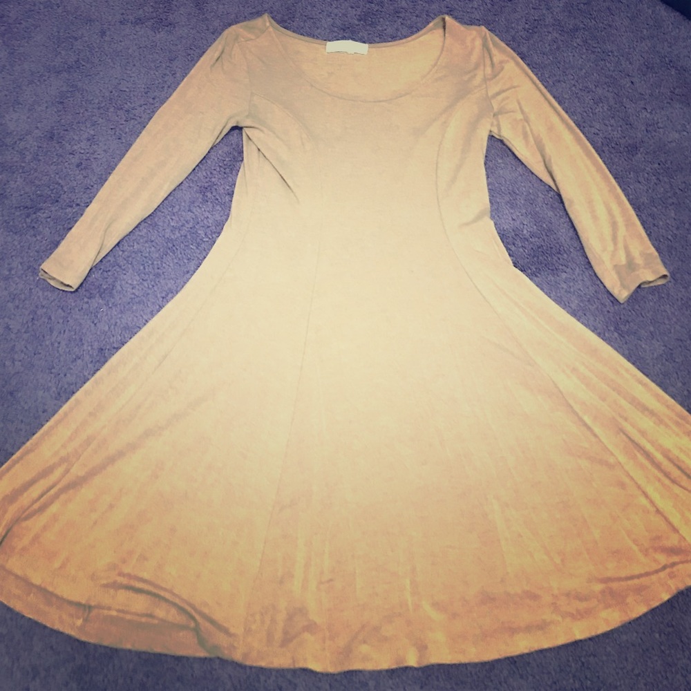 Tan A-Line Dress